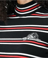 Lurking Class by Sketchy Tank Black, White & Red Stripe Mock Neck Dress