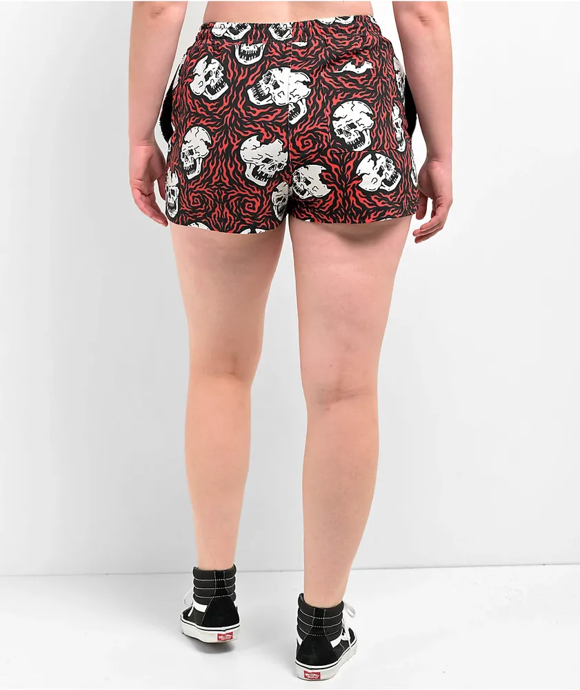Lurking Class by Sketchy Tank Burner Black & Red Board Shorts