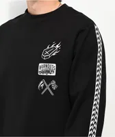 Lurking Class by Sketchy Tank Burnouts Black Crewneck Sweatshirt