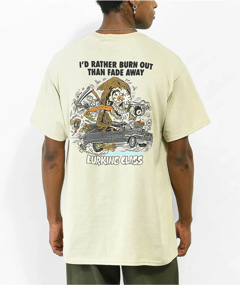 Lurking Class by Sketchy Tank Burrito Breath Burn Out Natural T-Shirt