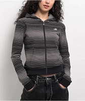 Lurking Class by Sketchy Tank Chain Stripe Black & Grey Zip Hoodie