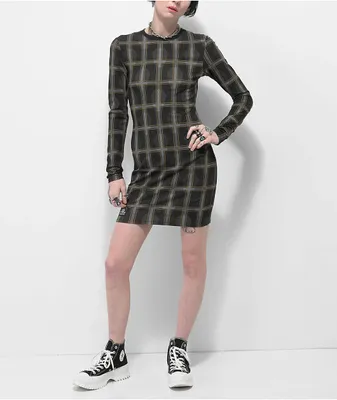 Lurking Class by Sketchy Tank Coffin Black Plaid Dress