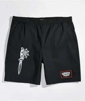 Lurking Class by Sketchy Tank Dagger Black Elastic Waist Shorts