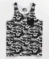 Lurking Class by Sketchy Tank Death Wave Black & White Tank Top