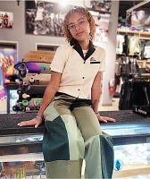 Lurking Class by Sketchy Tank Look Work Tan Crop Woven Shirt