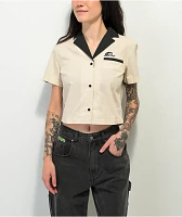 Lurking Class by Sketchy Tank Look Work Tan Crop Woven Shirt