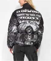 Lurking Class by Sketchy Tank Printed Black Puffer Jacket