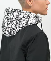Lurking Class by Sketchy Tank Skulls Black Hooded Bomber Jacket
