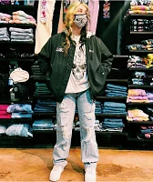 Lurking Class by Sketchy Tank Skulls Black Hooded Bomber Jacket