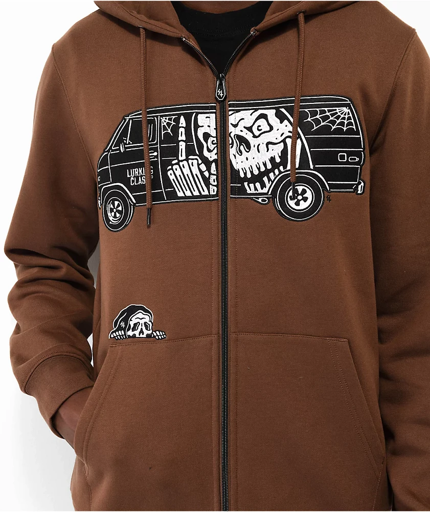 Lurking Class by Sketchy Tank Van Brown Zip Hoodie
