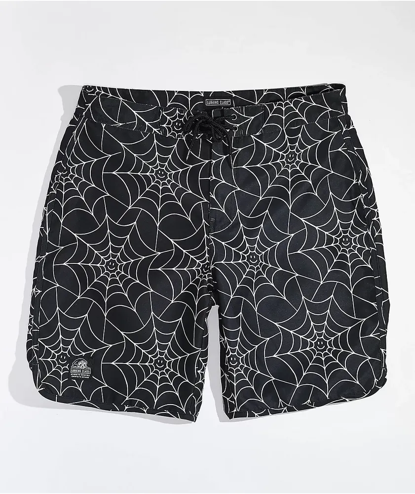Lurking Class by Sketchy Tank Webs Black Boardshorts