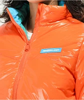 Members Only Hi Shine Orange Puffer Jacket