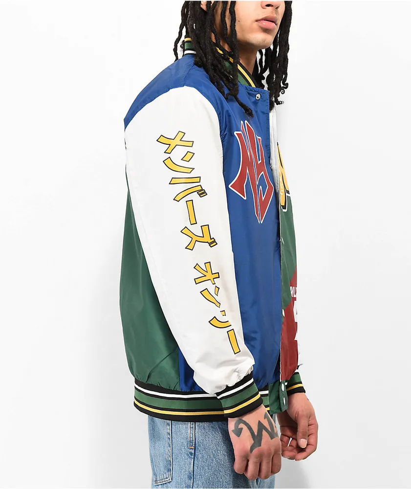 Members Only NY Blue, Green & Red Letterman Jacket