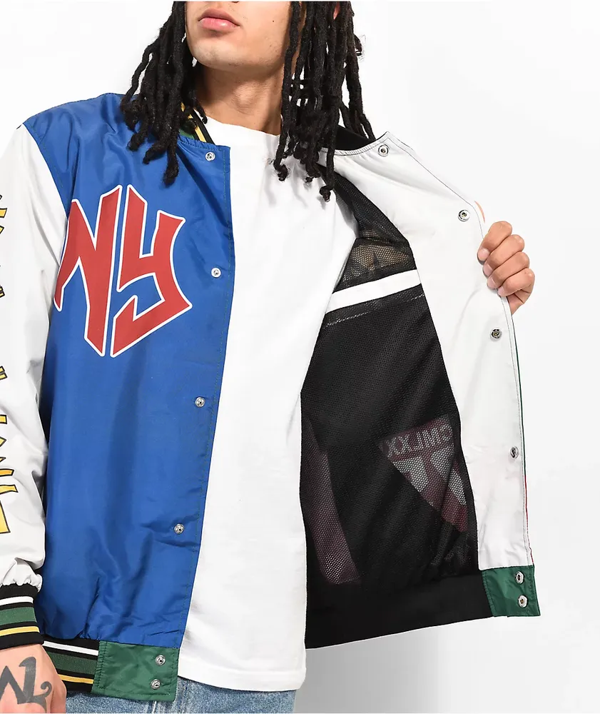 Members Only NY Blue, Green & Red Letterman Jacket