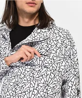Members Only Originals White & Black Anorak Jacket