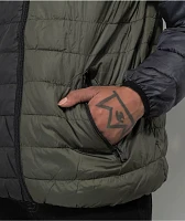 Members Only Packable Green & Blue Hooded Puffer Jacket