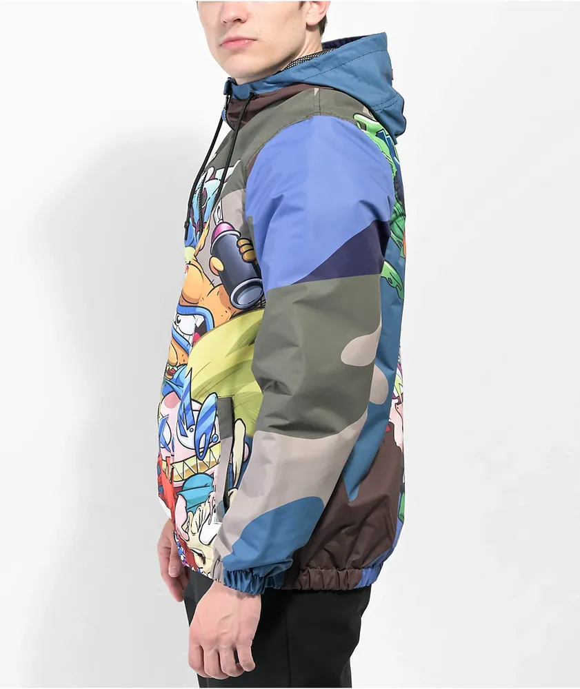 Members Only x Nickelodeon Entourage Blue Windbreaker Jacket