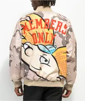 Members Only x Nickelodeon Hey Arnold Tan Camo Bomber Jacket