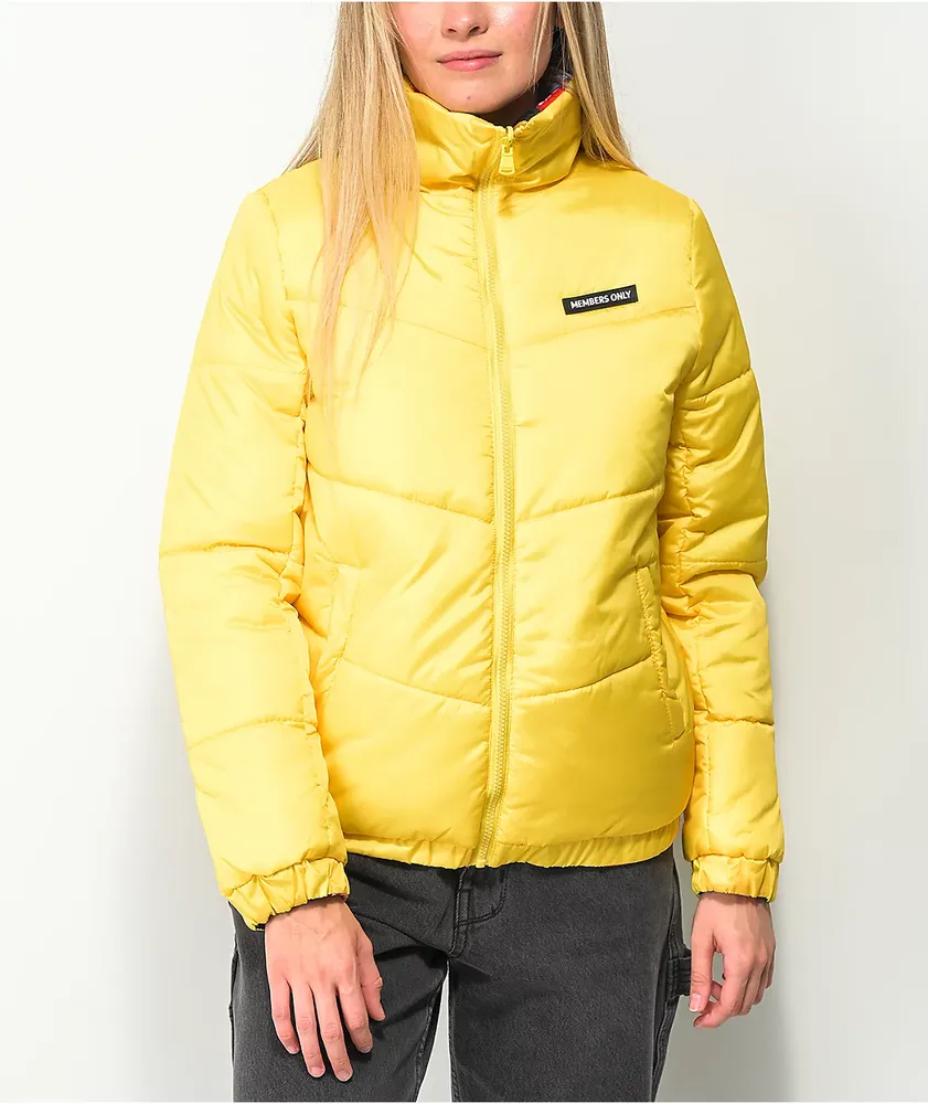 Members Only x Nickelodeon Hi-Shine Yellow Puffer Jacket