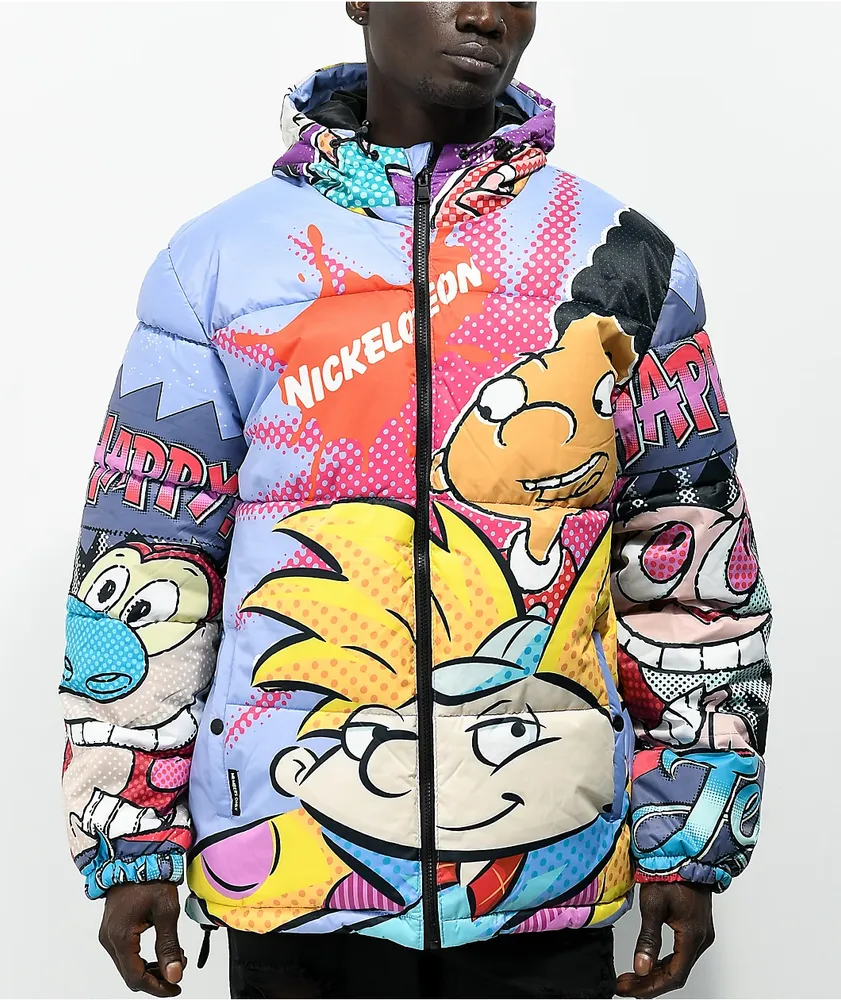 Members Only x Nickelodeon Reptar Purple Puffer Jacket