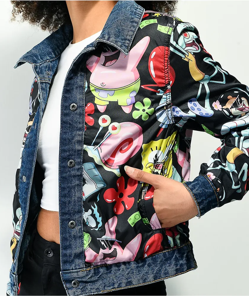 Members Only x SpongeBob Reversable Denim Trucker Jacket