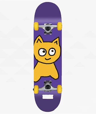 Meow Big Cat Purple 7.0" Soft Top Skateboard Complete