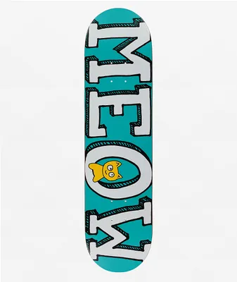 Meow Skateboards Teal Logo 8.0" Skateboard Deck