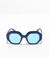 Misty Blue Octagonal Sunglasses