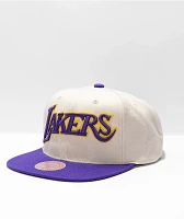 Mitchell & Ness Lakers Natural Snapback Hat