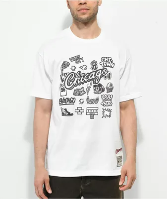 Mitchell & Ness x NBA Bulls Doodle White T-Shirt