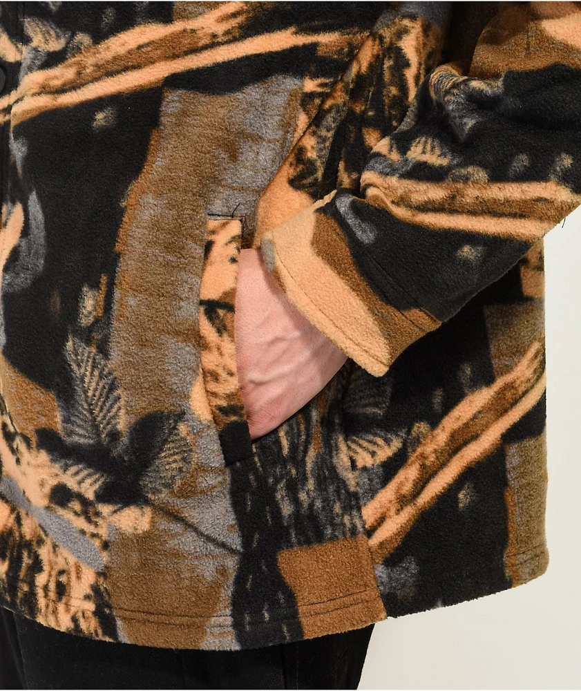 Monet Tricks Brown & Tan Polar Fleece Jacket