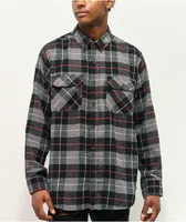 Montage Black, Grey & Red Plaid Flannel Shirt