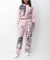 NGOrder Manga Anime Pink Crop Hoodie