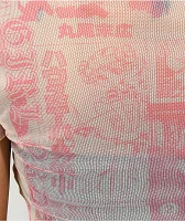 NGOrder Mixed Smile Pink Mesh Crop Top