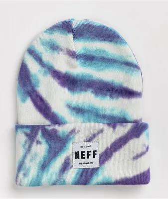 Neff Blue & Purple Tie Dye Beanie