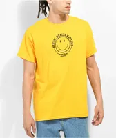 Neon Riot Smiley Unplug Yellow T-Shirt
