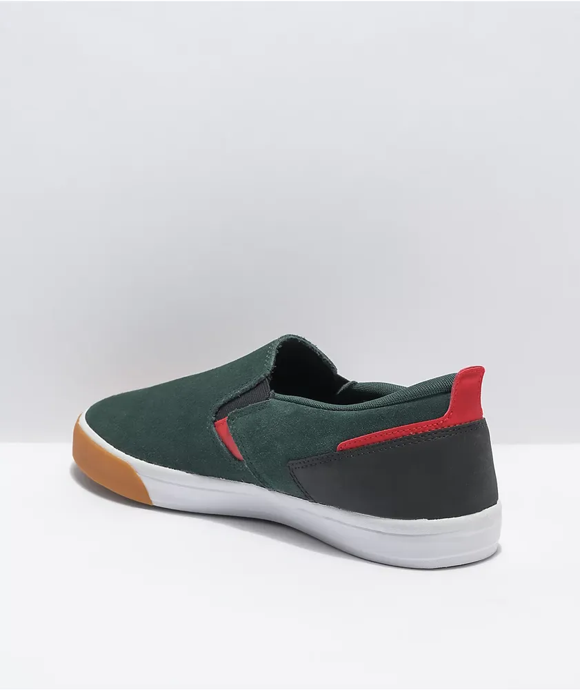 New Balance Numeric 306 Foy Green, Red & Gum Slip-On Skate Shoes