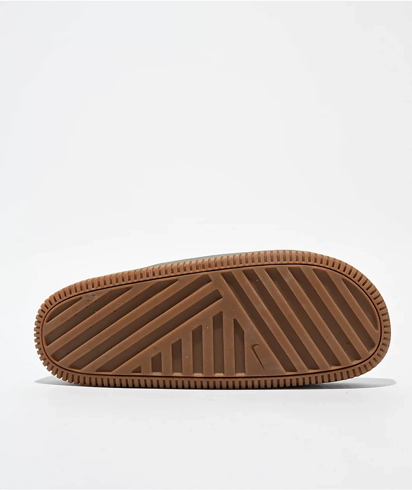 Nike Calm Medium Olive & Gum Slide Sandals