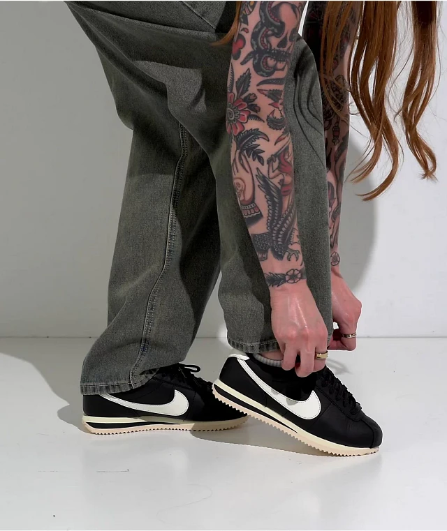 Leather Shoes Nike Shoes Cortez Black Nike Footwear Nike Cortez