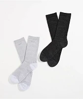 Nike Dri-FIT Everyday Grey & Black Wash 2 Pack Crew Socks