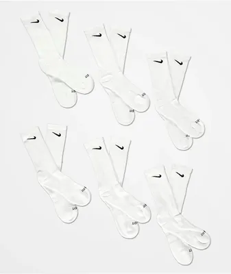 Nike Everyday Plus 6 Pack White Crew Socks