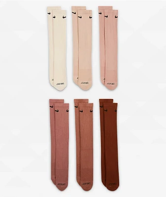 Nike Everyday Plus Cushioned Natural 6-Pack Crew Socks