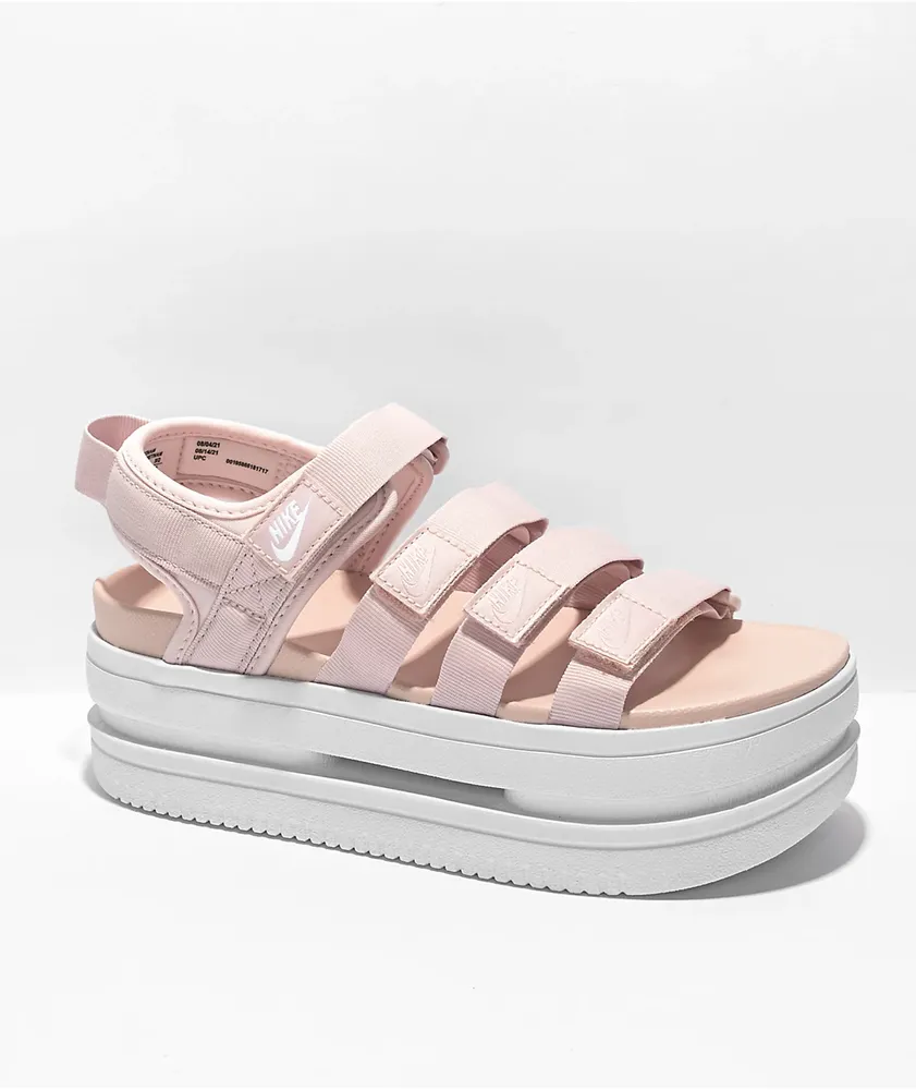 Nike Icon Pink & White Platform Sandals