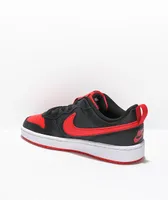 Nike Kids' Court Borough Low 2 Black & Red Shoes