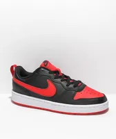 Nike Kids' Court Borough Low 2 Black & Red Shoes