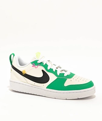 Nike Kids Court Borough Low Recraft White & Stadium Green Shoes