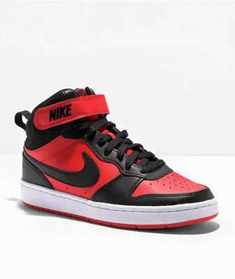 Nike Kids Court Borough Mid University Red & Black Shoes