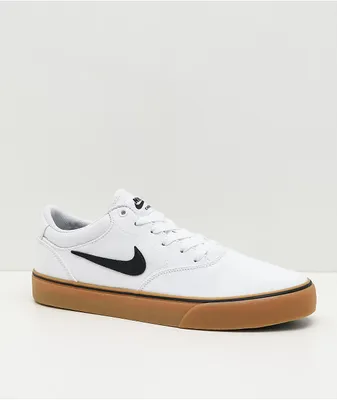 Nike SB Chron 2 White & Gum Canvas Skate Shoes