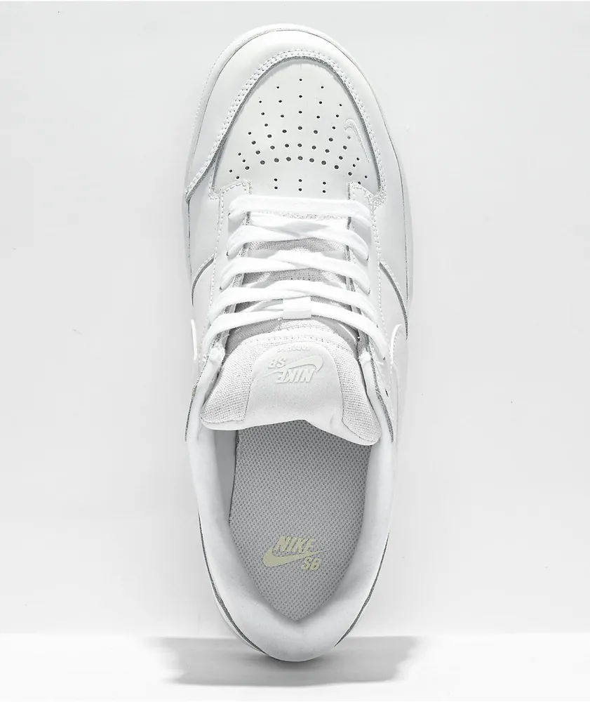 Nike SB Force 58 Premium Leather White Skate Shoes