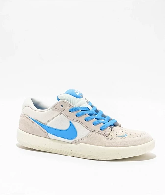 Nike SB Force 58 White & Baby Blue Skate Shoes